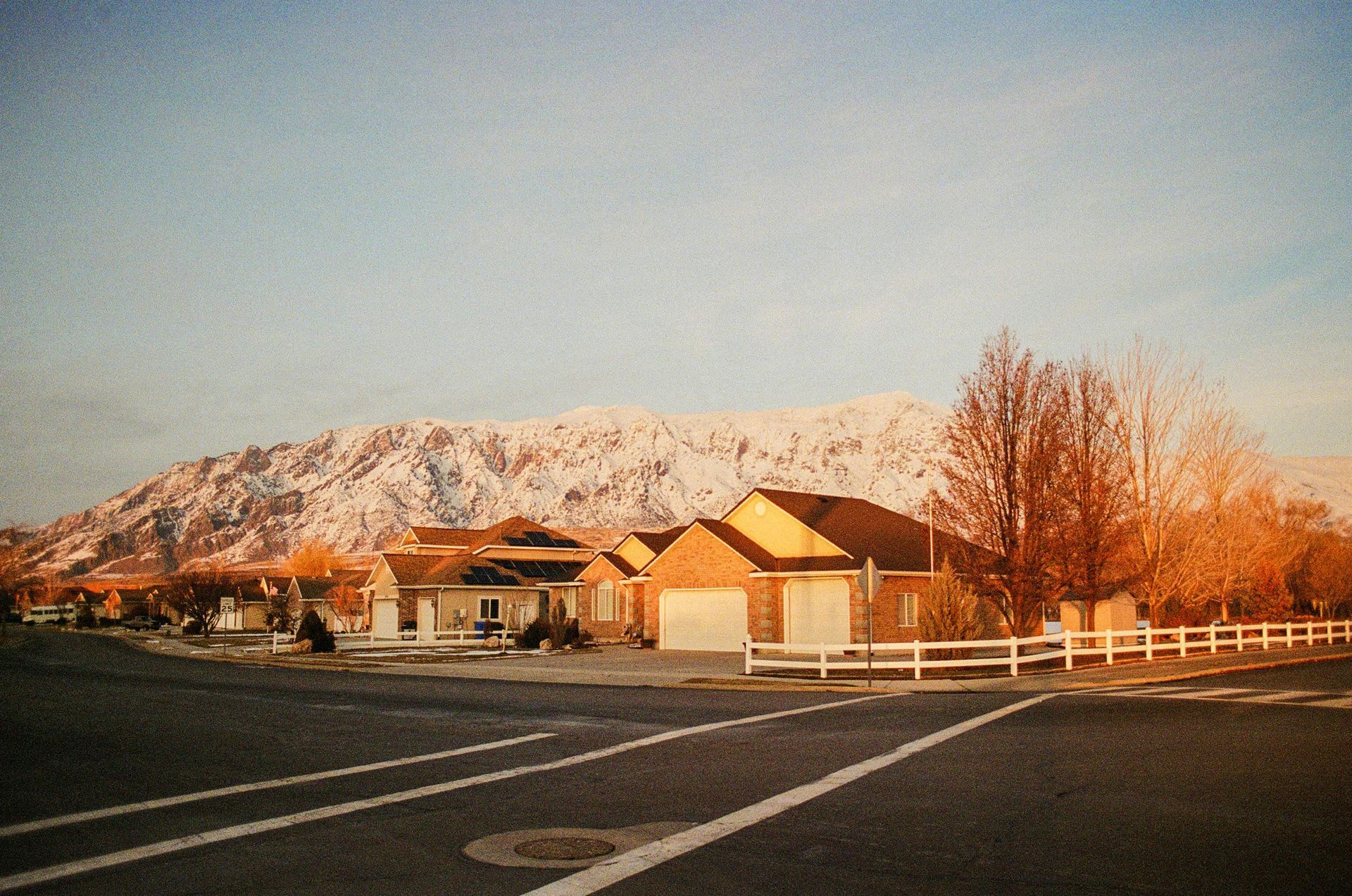 Quiet Utah residential street - Provo Utah - Berg Mortuary