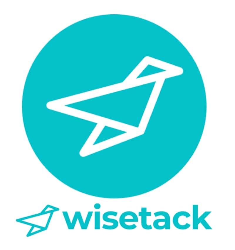 a logo for wise tack with a bird in a circle