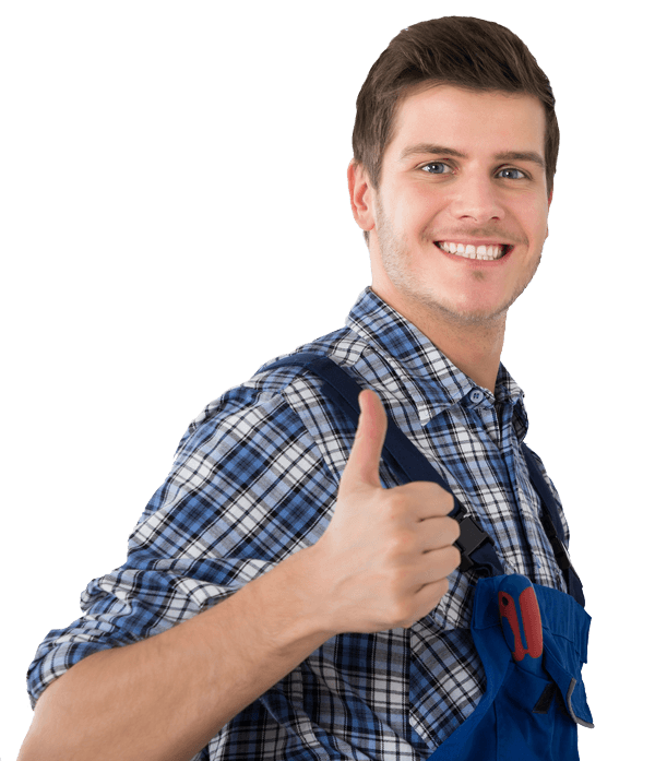 Heating Company — Technician Gesturing Thumb Up in Englewood, CO