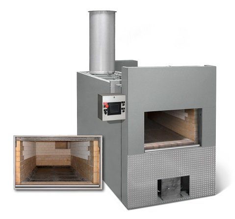 A stainless steel oven with a digital display on the front