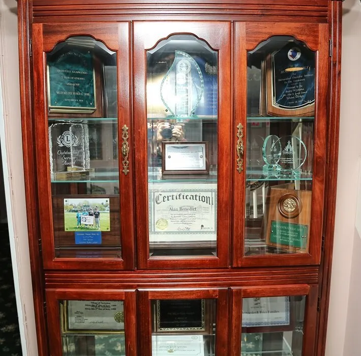 funeral home facilities cabinet with certification