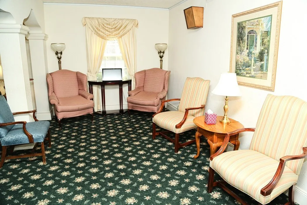 local funeral home lounge area