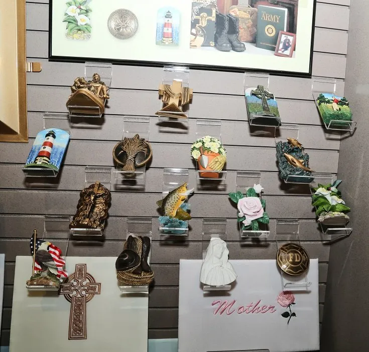 funeral merchandise showroom