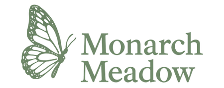 The monarch meadow logo has a butterfly on it.
