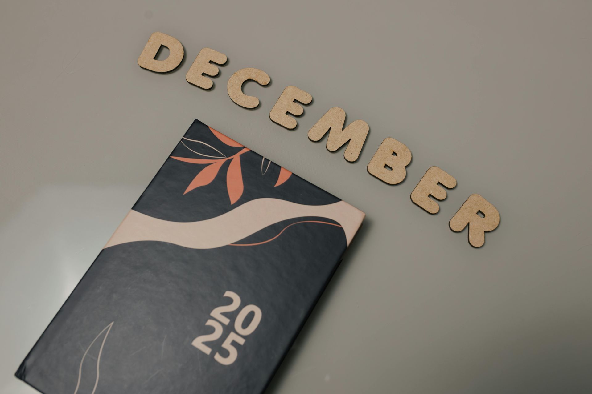 A book with the word december written on it