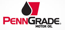 PennGrade motor oil logo with black oil drop and red rectangle.