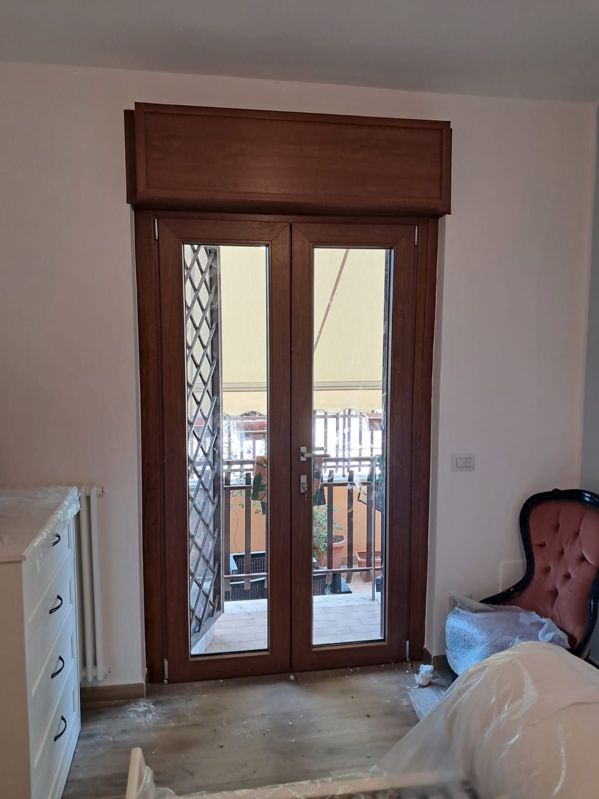 Porta finestra in legno alluminio