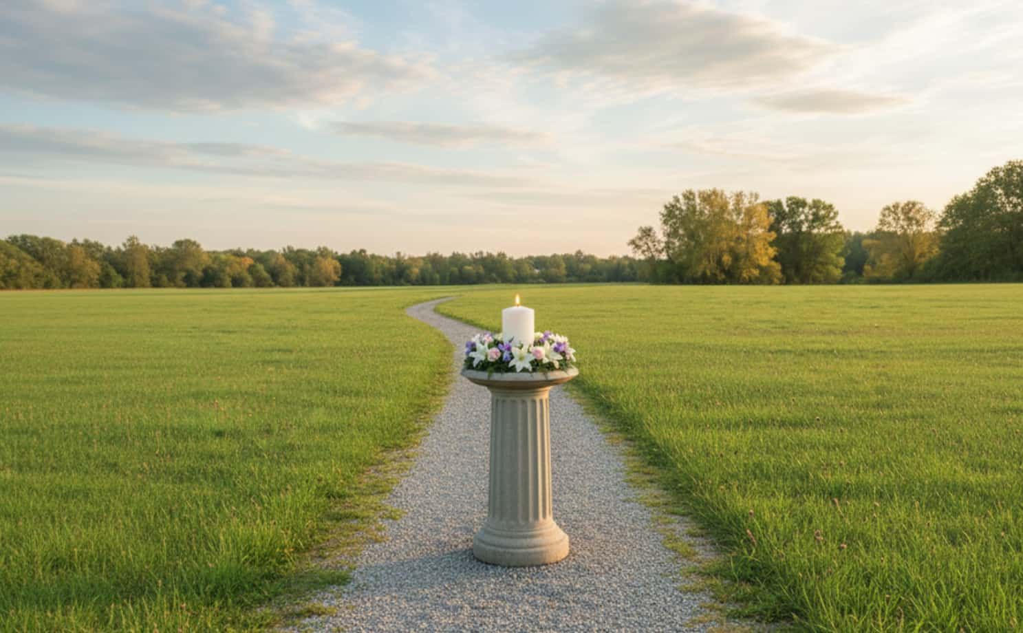 Peaceful memorial candle display honoring loved ones at Downingtown, PA funeral home and cremations