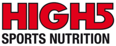 The logo for high5 sports nutrition is red and black on a white background.