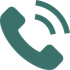 A green telephone icon on a white background.