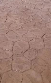 a close up of a stamped concrete floor with a geometric pattern in Bellingham Washington.