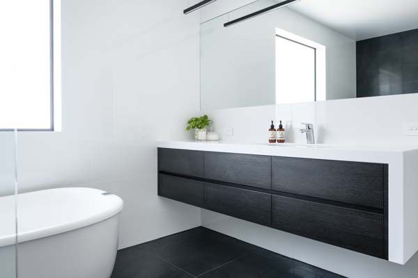 white minimal washroom