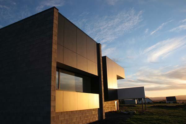 angular home at sunset