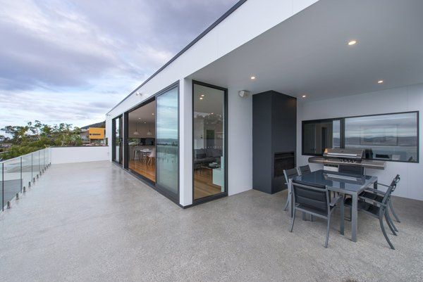 patio area of modern home