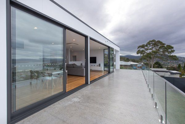 long window in modern home