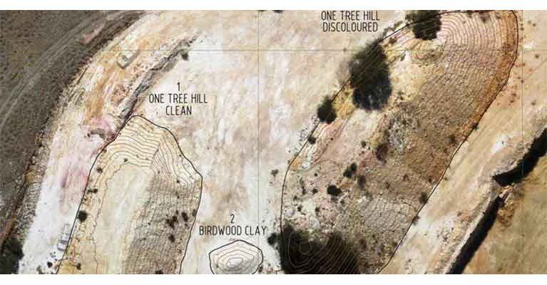 A drawing of a hill with the words one tree hill clear on it