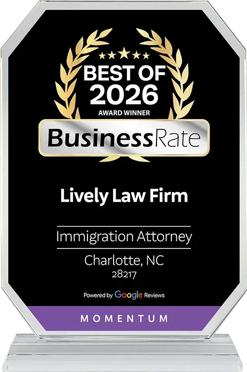 A badge that says immigration law top 10 attorney and practice magazine's attorney.
