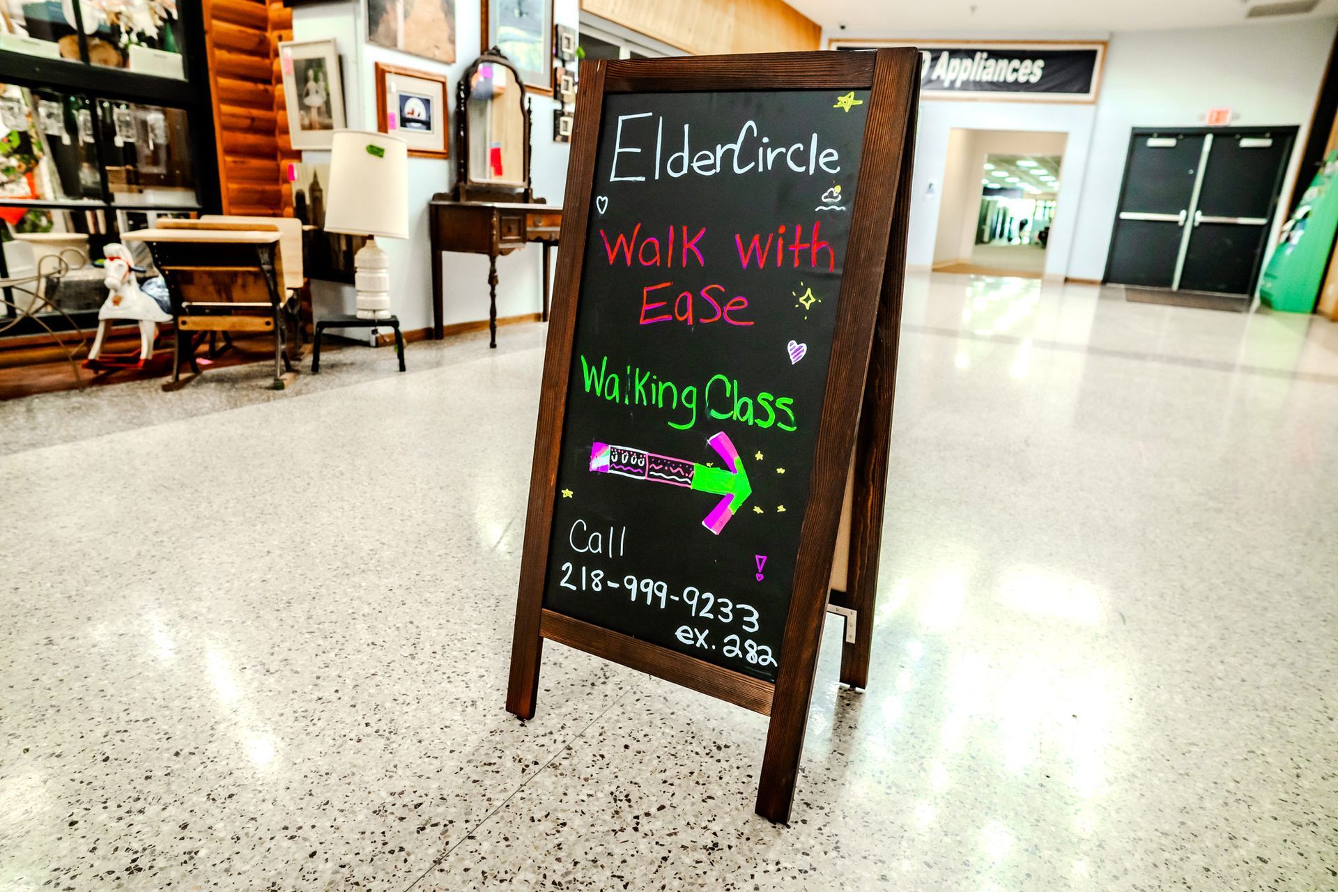 Wooden chalkboard sign for 