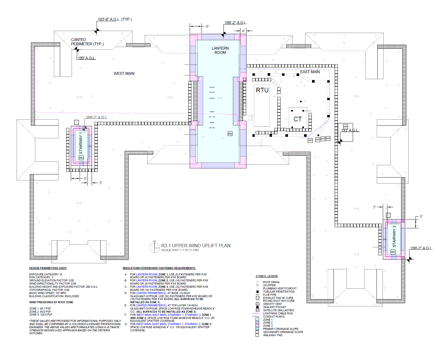 Architectural floor plan with colored room highlights and annotations on a white background