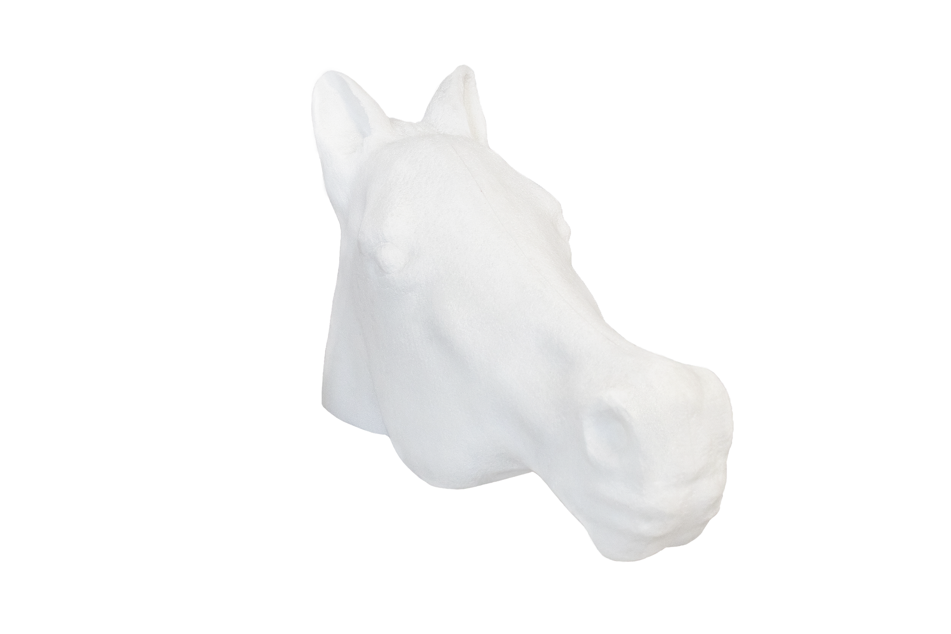 Decori in polistirolo per interni con statua a forma di muso di cavallo