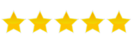 five yellow stars are lined up in a row on a white background .