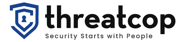 The logo for threatcop security starts with people