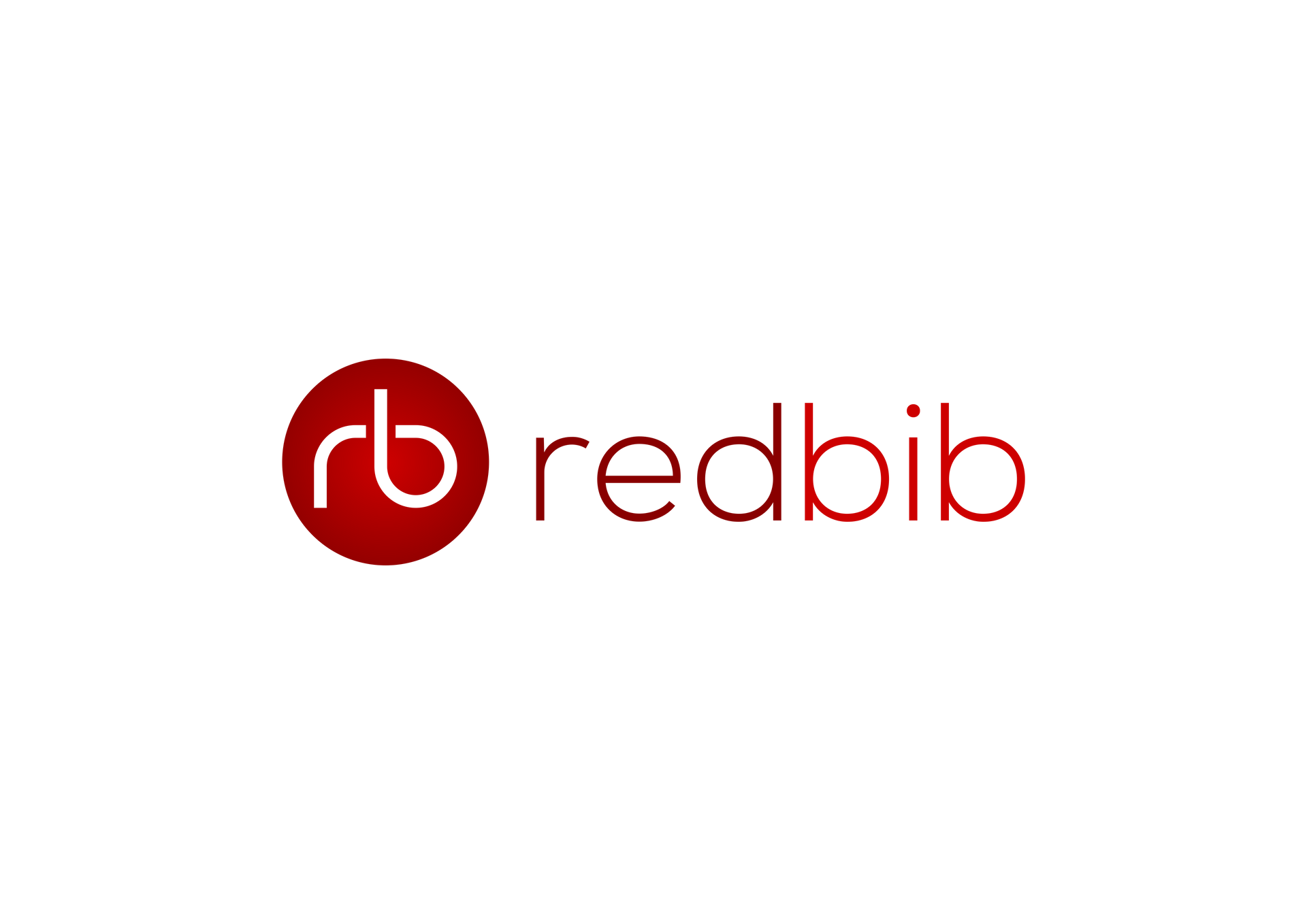 A red bib logo on a white background.