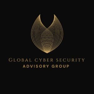 The global cyber security advisory group logo is a gold leaf on a black background.