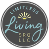 Logo for Limitless Living SRQ LLC: Text within a gray circle, featuring