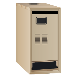 Beige outdoor trash receptacle with a black top opening and bottom access.