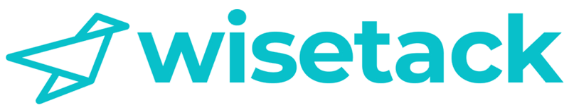 Logo of Wisetack in teal text and a teal star-like shape.