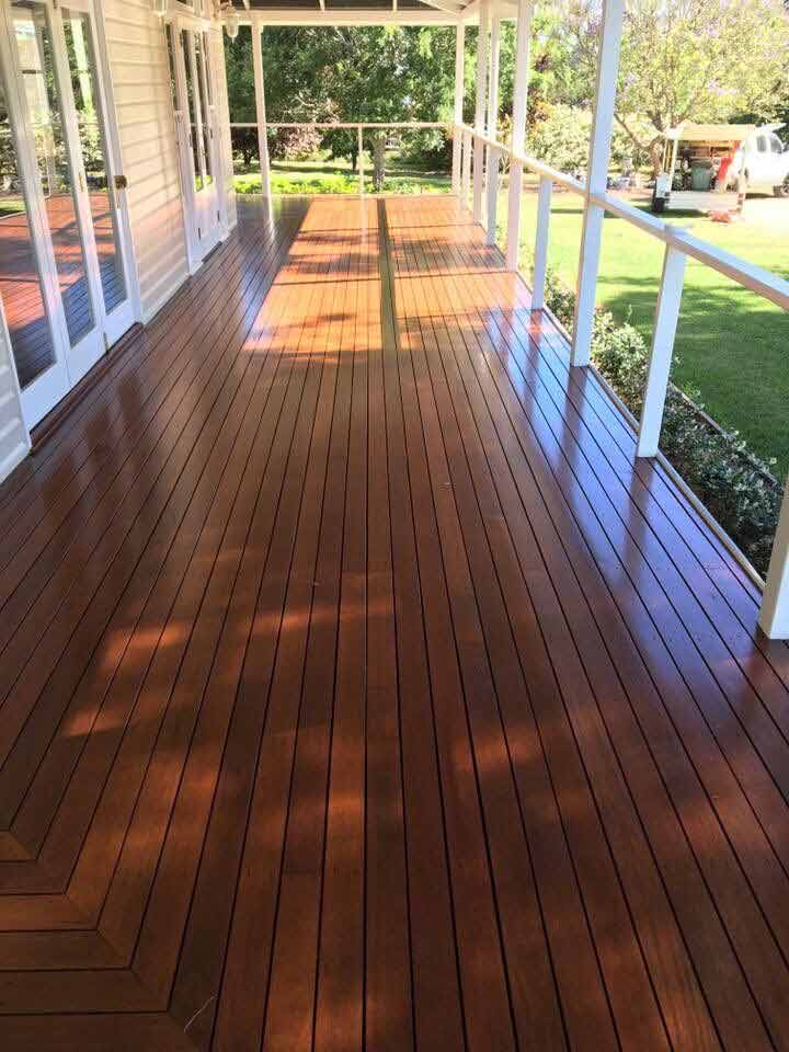 dark wood deck
