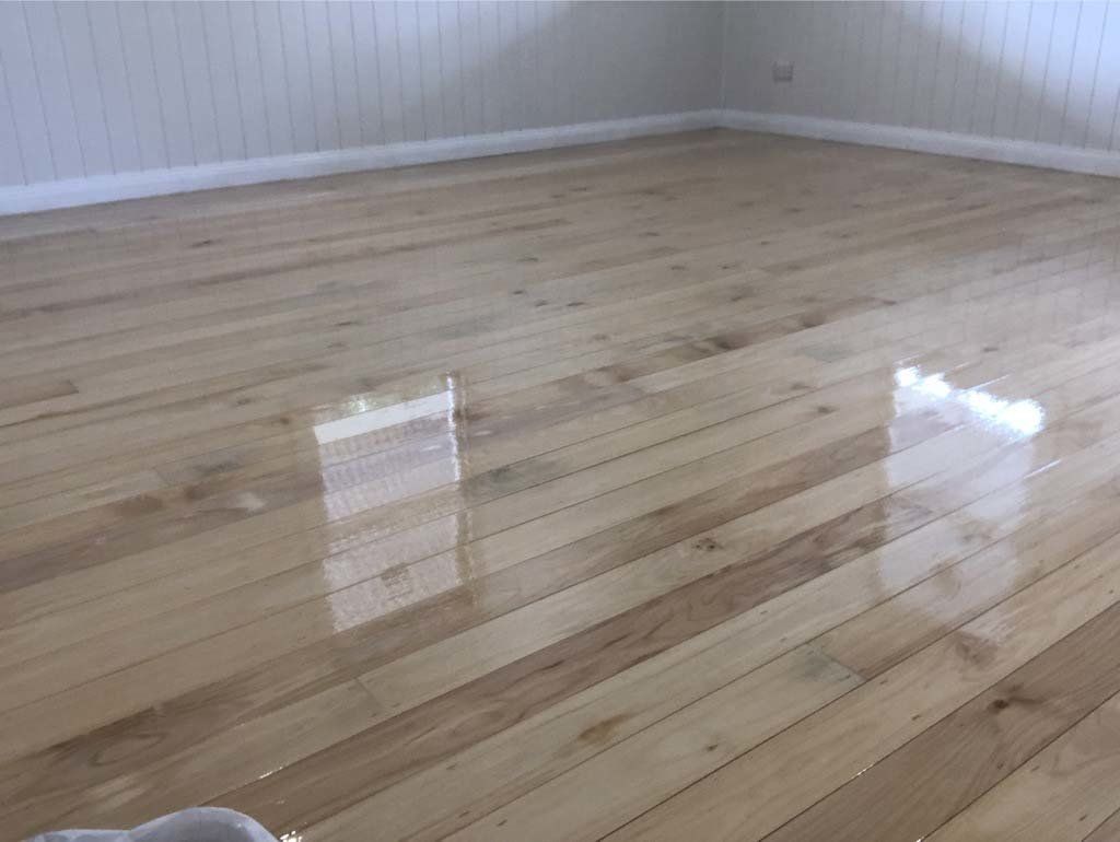 empty room with light wood floors
