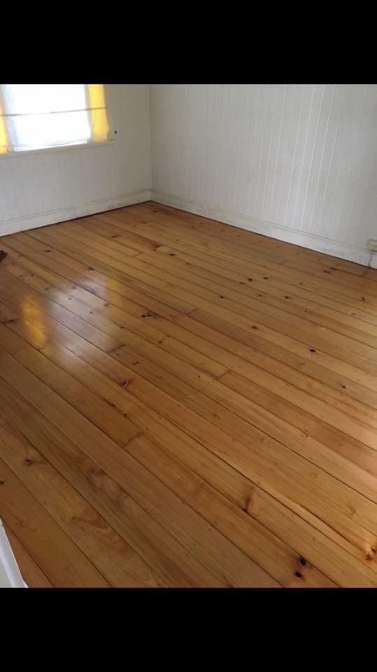 empty room with light wood floors