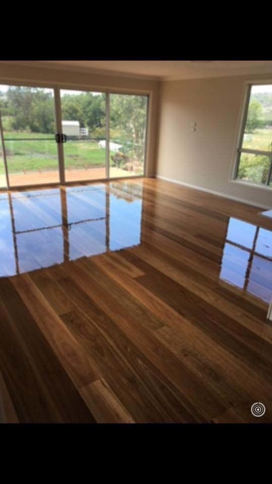shiny dark wood floor