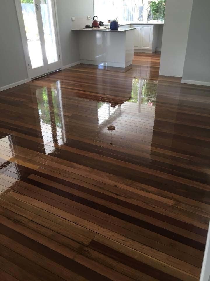 dining room with new wood floors