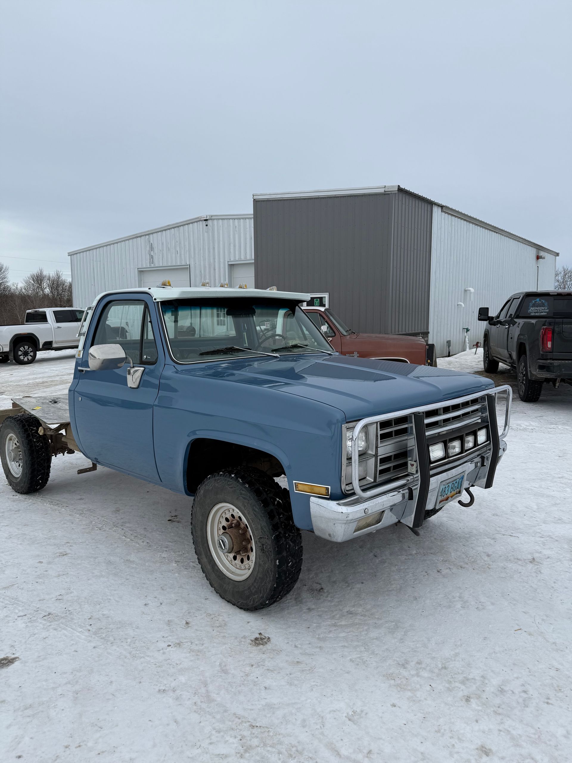 Blue 1980s Chevrolet truck 