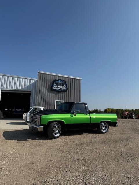 Green and black custom pickup 