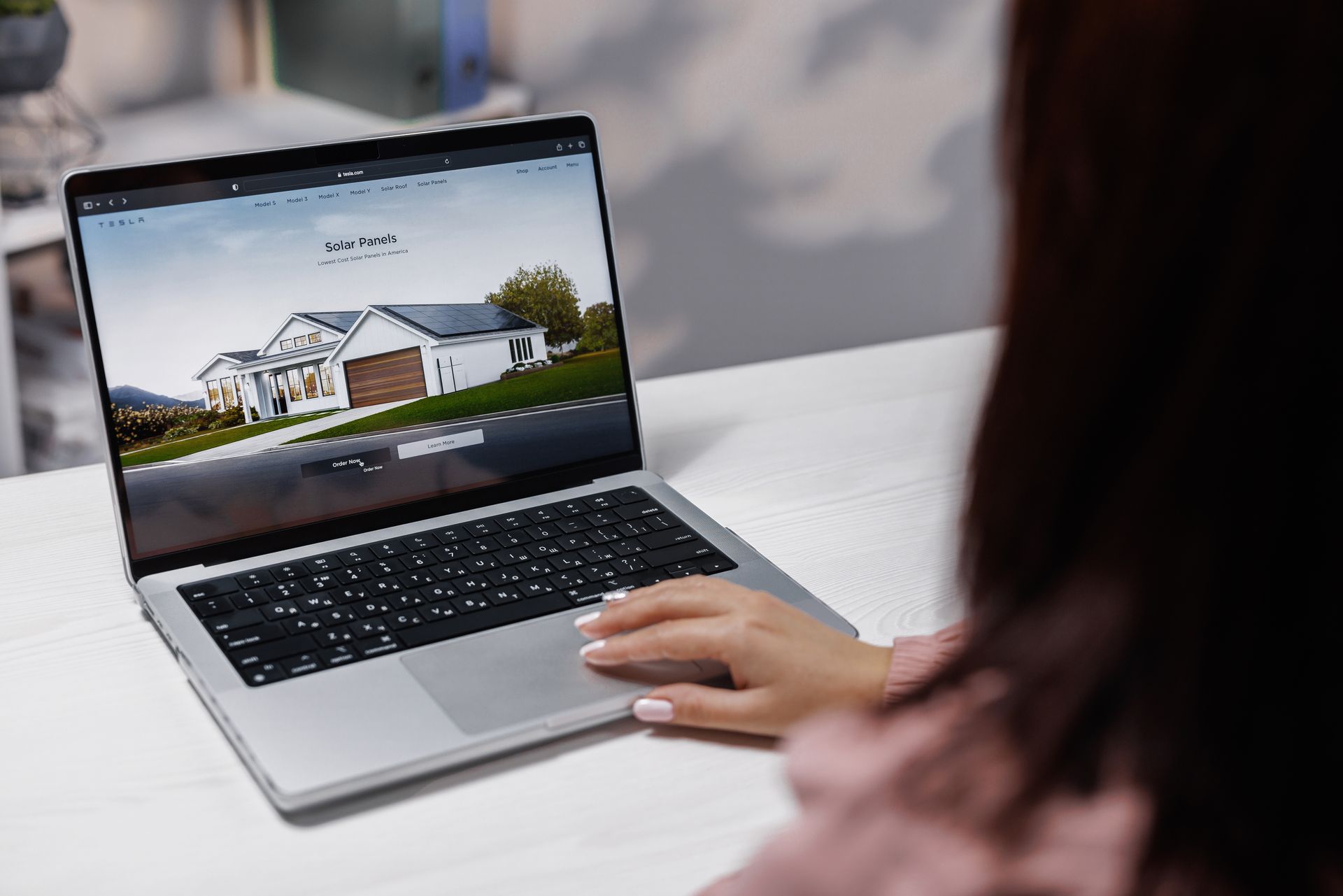 Roofing website on laptop