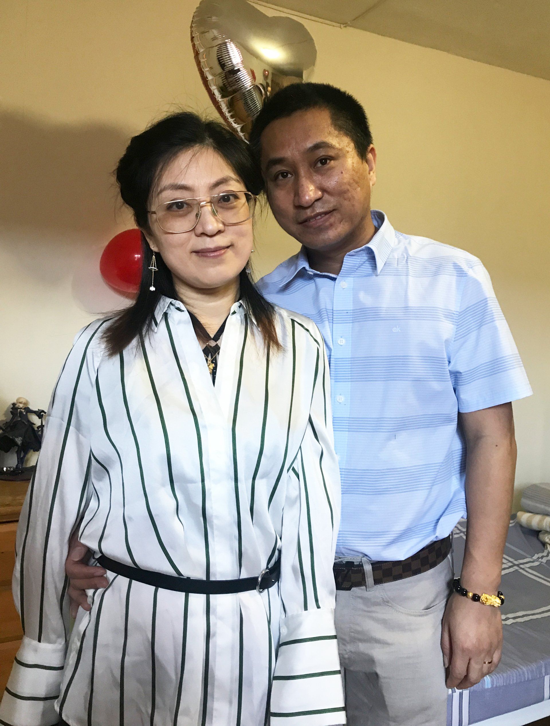 newlywed couple after home wedding ceremony in Flushing New York