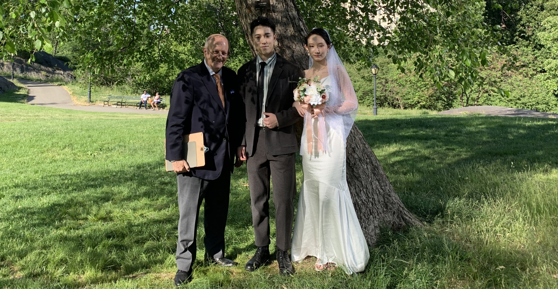 Newlyweds in Central Park