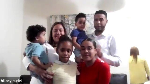 happy family over Zoom for virtual wedding during covid-19