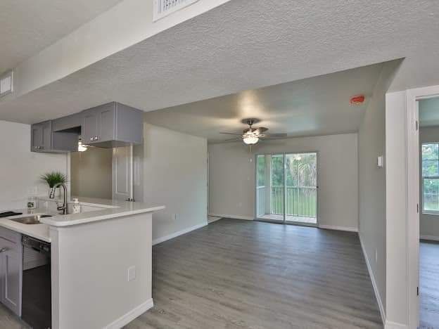 A house is being remodeled with scaffolding and a ladder.