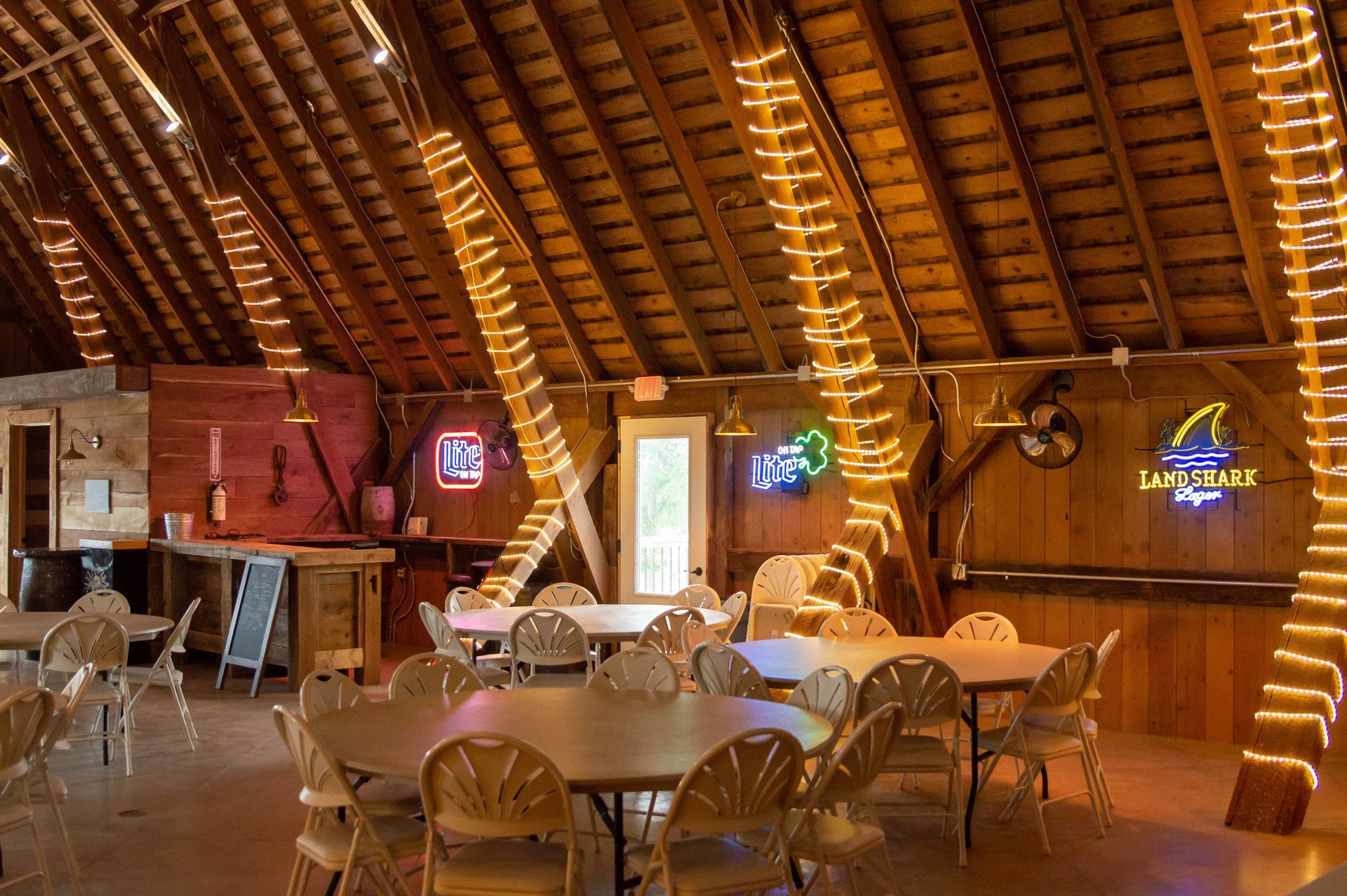 lights in barn venue