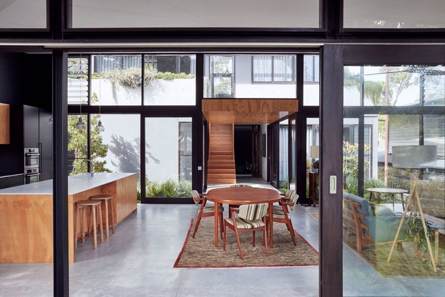 Modern Open Plan Interior with Glass Walls — Fineworx Joinery in Newcastle, NSW