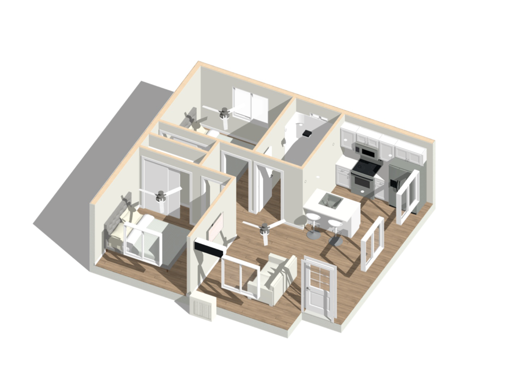 A 2 bedroom ADU 3d design