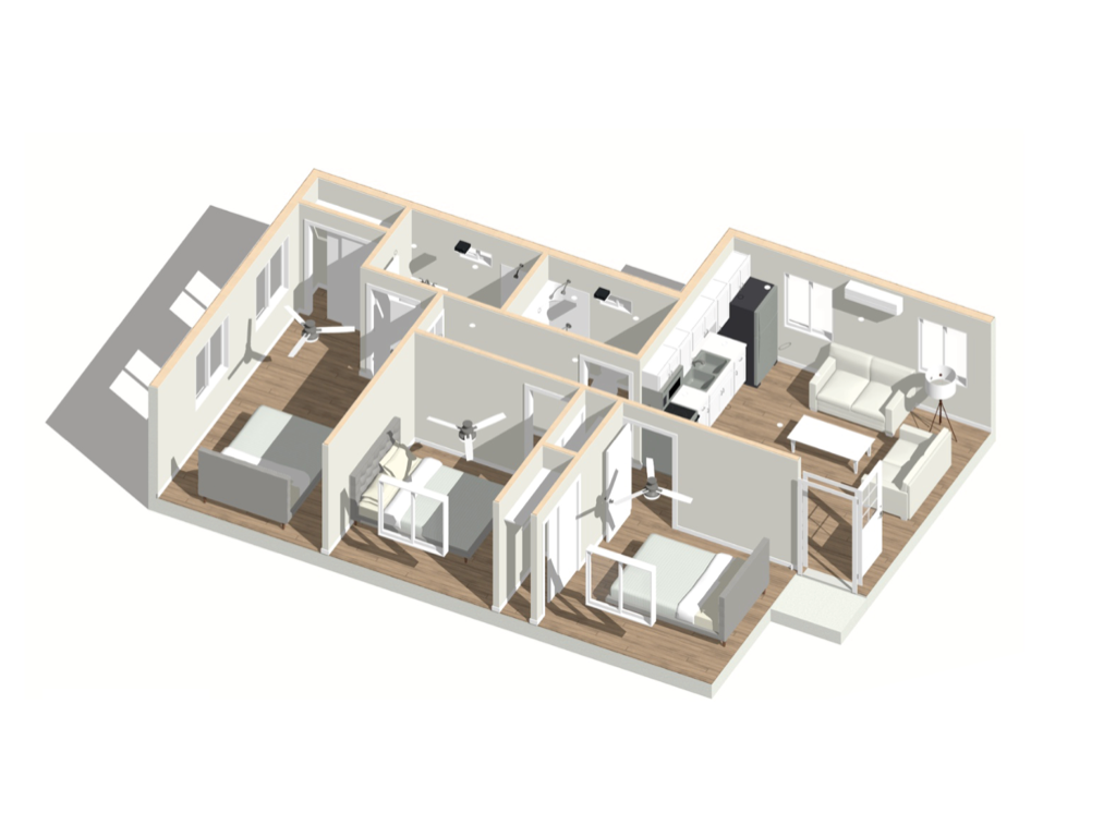 3 bedroom detached adu floor plan