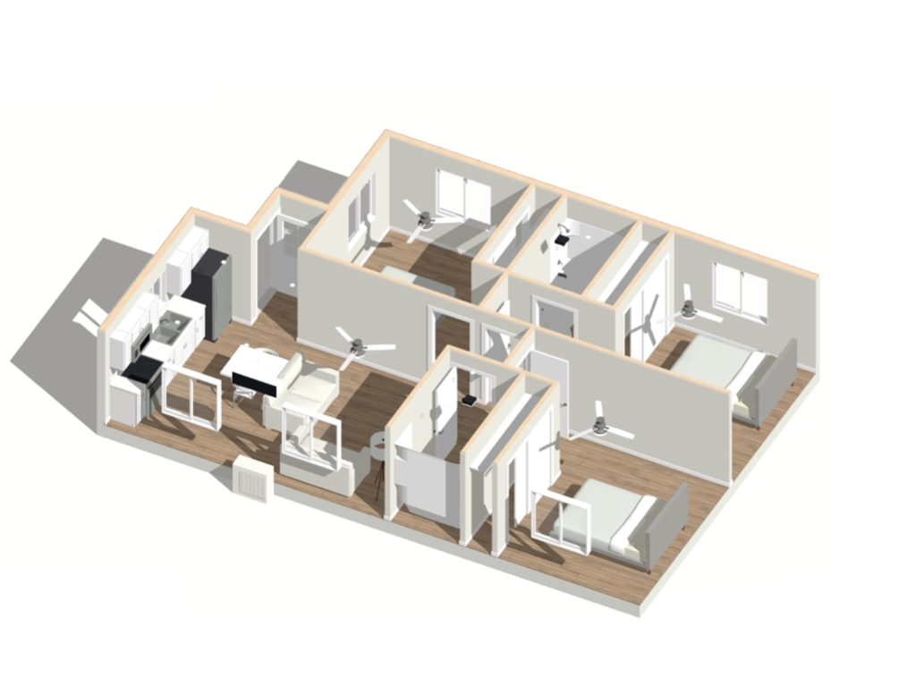 3 bedroom detached adu floor plan
