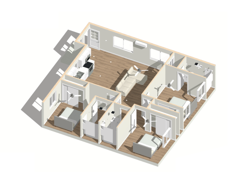 3 bedroom ADU 3D model