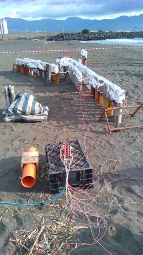 fase di allestimento di uno spettacolo pirotecnico 1